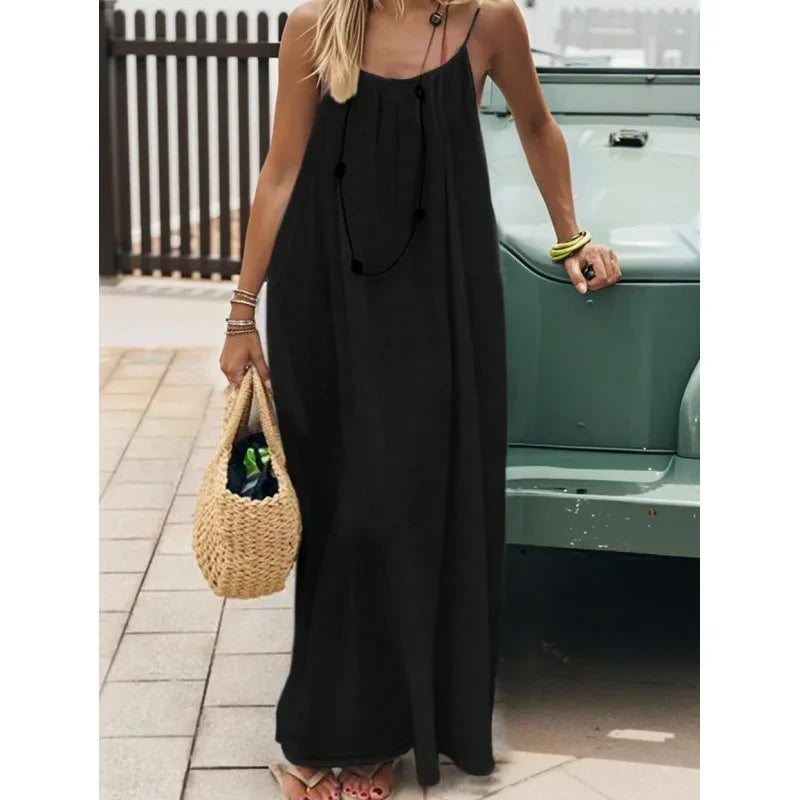 Sleeveless Loose Sleepwear Maxi Dress