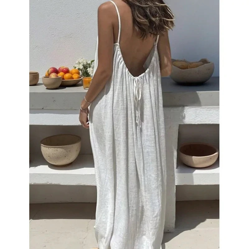 Sleeveless Loose Sleepwear Maxi Dress