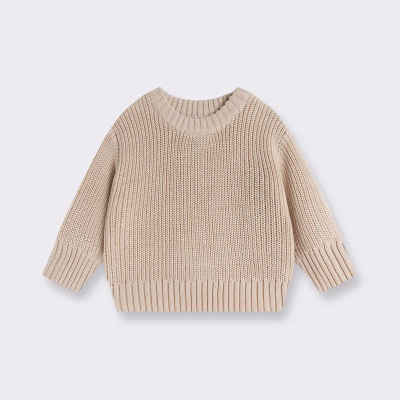 0-7T Winter Baby Sweater Toddler Kid Baby Boy Girl Clothes Long Sleeve Basic Top Knit Pullover Knitwear Plain Infant Sweater