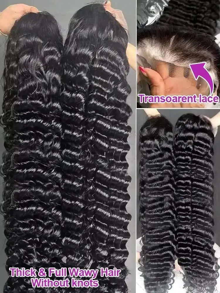 40 42 Inch Loose Deep Wave Frontal Wigs 250% 13x4 13x6 HD Lace Frontal Wigs For Women Remy Loose Deep Curly Human Hair Wigs