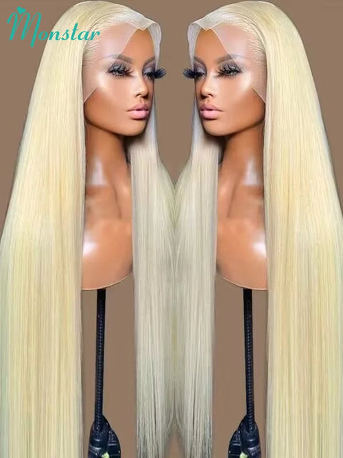 13x4 13x6 360 HD Transparent 613 Honey Blonde Color Lace Front Human Hair Wigs for Women Raw Brazilian Straight Lace Frontal Wig