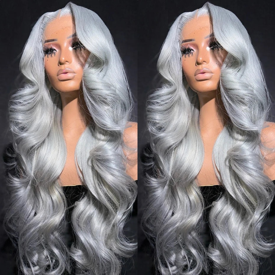 Body Wave 13x6 Teal Blue Color Human Hair Wig Preplucked Light Pink Purple Lace Frontal Wigs For Women Mint Green Lace Front Wig
