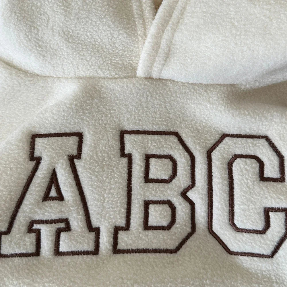 Children's Fleece Suits Insulated Baby Boy Winter Clothes Sets Letters Pullover Hoodie Sweater Top Pants Outfit Girl Tracksuit