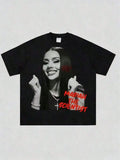 2026 Spring Summer Unisex Hip Hop Graphic Tee, Fashion New Arrival Clothing, Soft Cotton Crewneck Short Sleeve, Mariah Scientist Rapper Free Thugs Letter Print, Retro Rap Aesthetic Daily Casual Loungewear, Novelty Fan Gift To